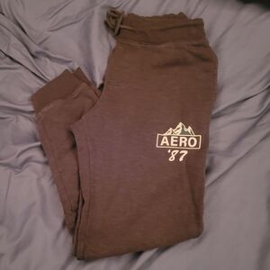 Aeropostale Heather Gray Sweatpants With Mountain Decal Size XS